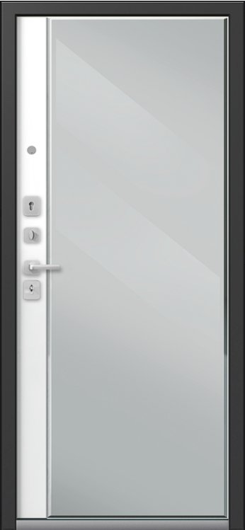 Товар Дверь C-104 Черный Муар - Кашемир Белый Зеркало DIS007500