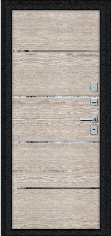 Товар Дверь Браво Thermo Лайн/BChrome Букле черное/Cappuccino Melinga DIS007439