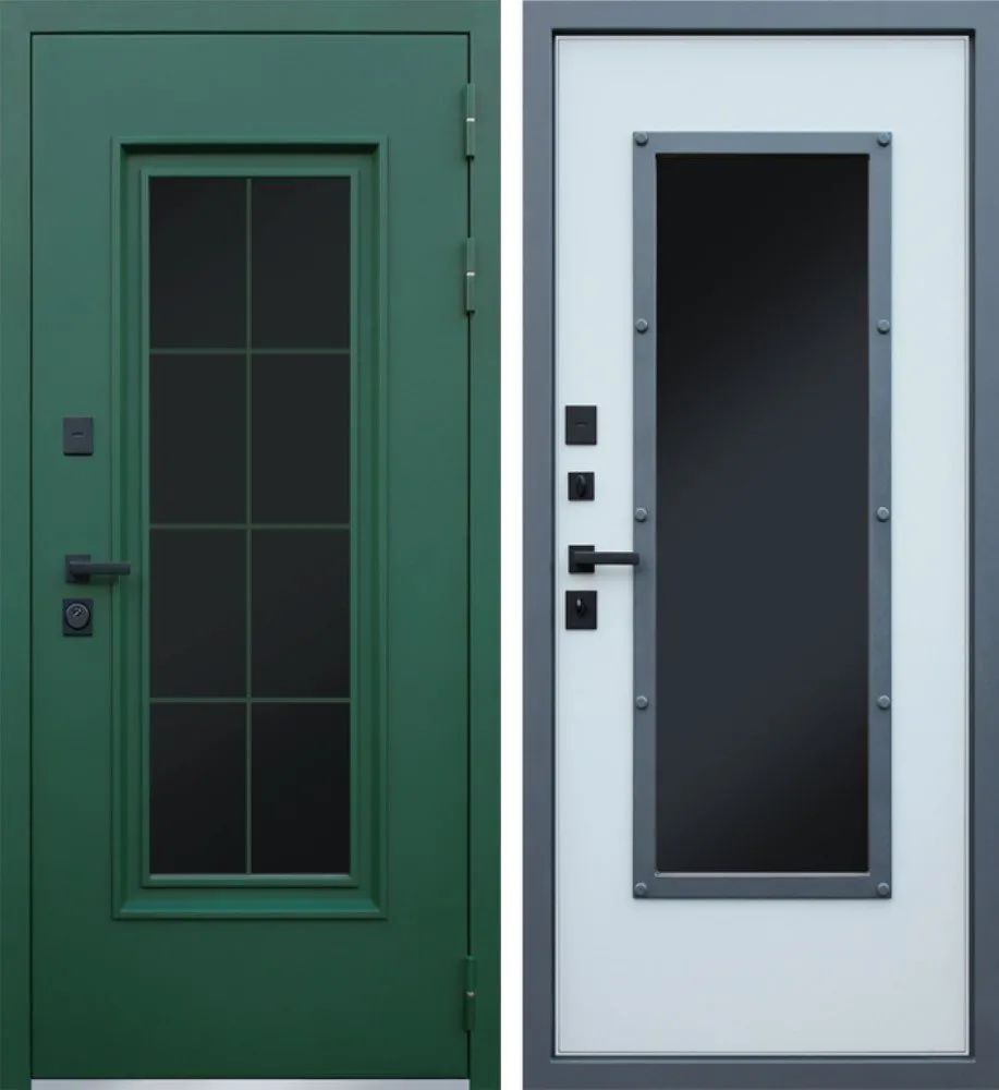 Дверь Олимп с Окном и Английской Решеткой Терморазрыв 3К DIS007262
